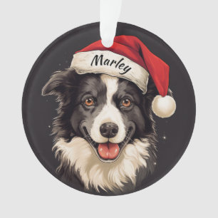 Ornement de Noël personnalisé Border Collie