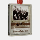 Ornement de Noël personnalisé Burlap Deer PHOTO (Droite)