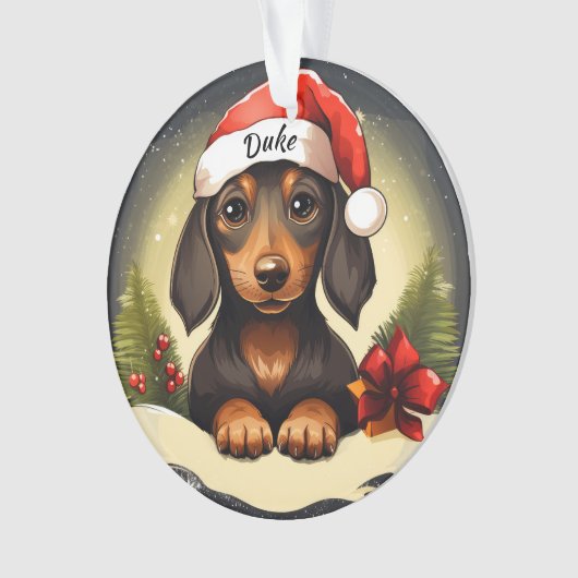 Ornement de Noël personnalisé Dachshund (devant)