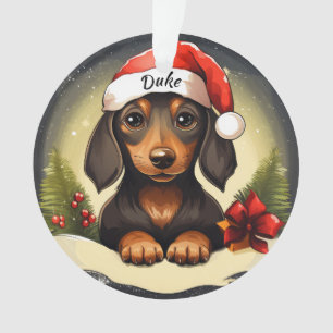 Ornement de Noël personnalisé Dachshund