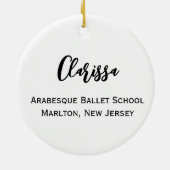 Ornement de Noël personnalisé de danse pour enfant (Dos)