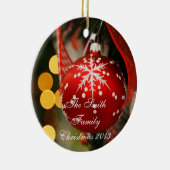 Ornement de Noël personnalisé de la Glitterie Roug (Droite)