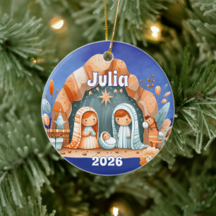 Ornement de Noël personnalisé de la Nativité