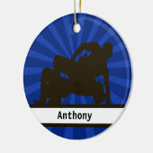 Ornement de Noël personnalisé du lutteur (Gauche)