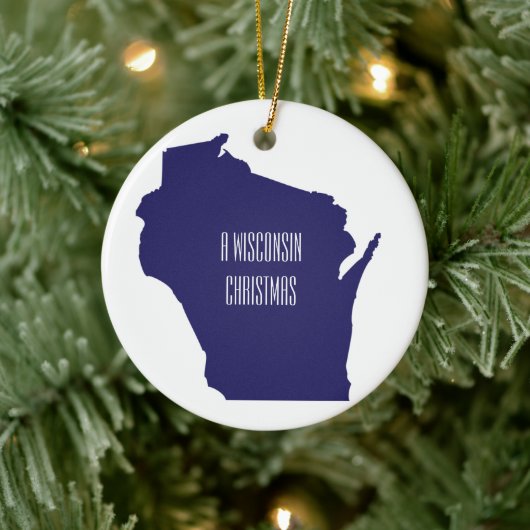 Ornement de Noël personnalisé du Wisconsin (Arbre)
