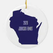 Ornement de Noël personnalisé du Wisconsin (Dos)