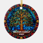 Ornement de Noël personnalisé en verre tendu (Devant)