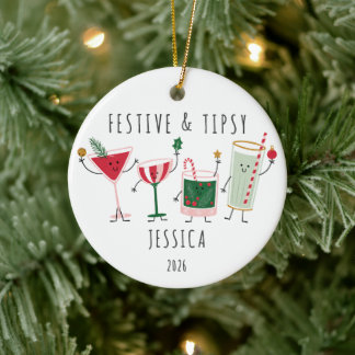 Ornement de Noël personnalisé Festif & Éméché