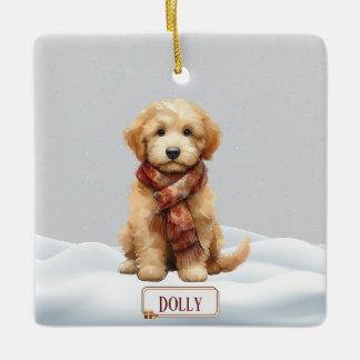Ornement de Noël personnalisé Golden Doodle