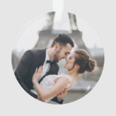 Ornement de Noël personnalisé Marine et Or (dos)