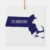 Ornement de Noël personnalisé Massachusetts (Dos)