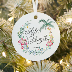 Ornement de Noël personnalisé Mele Kalikimaka