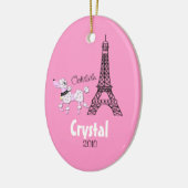 Ornement de Noël personnalisé par CANICHE ROSE (Gauche)