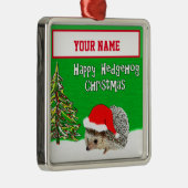 Ornement de Noël personnalisé par hérisson heureux (Droite)