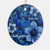 Ornement de Noël personnalisé Peacock (Gauche)