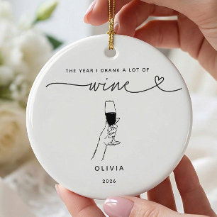 Ornement de Noël personnalisé pour amateur de vin