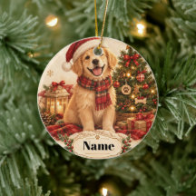 Ornement de Noël personnalisé pour chien avec nom