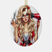 Ornement de Noël personnalisé pour coiffeur (Droite)