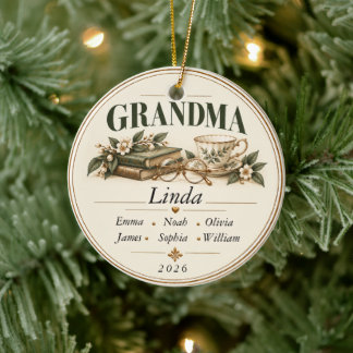 Ornement de Noël personnalisé pour grand-mère avec
