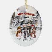 Ornement de Noël personnalisé Snowman (Droite)