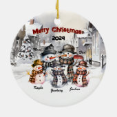 Ornement de Noël personnalisé Snowman (Dos)