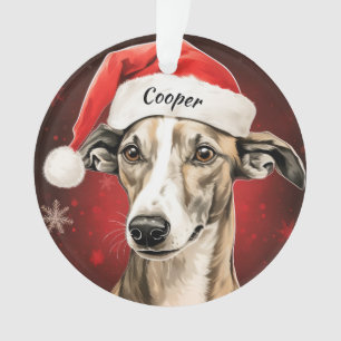 Ornement de Noël personnalisé Whippet