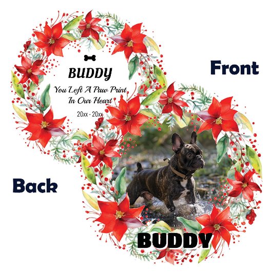 Ornement de Noël Pet Memorial 2 côtés