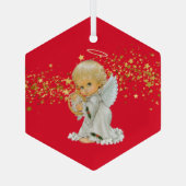 Ornement de Noël - Petit Ange Ornement de verre (Verso)