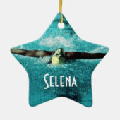 Ornement de Noël photo de nageur (Dos)