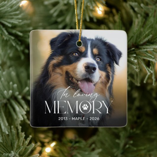 Ornement de Noël photo en mémoire d'un chien (Arbre)