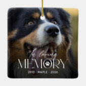 Ornement de Noël photo en mémoire d'un chien (Dos)