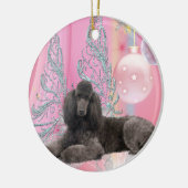 Ornement de Noël Poodle rose (Gauche)
