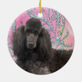 Ornement de Noël Poodle rose (Dos)