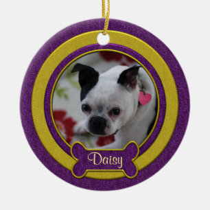 Ornement de Noël pour animal de compagnie violet