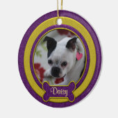 Ornement de Noël pour animal de compagnie violet e (Gauche)