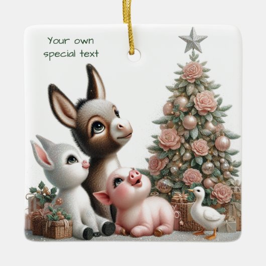 Ornement de Noël pour animaux de ferme (Devant)