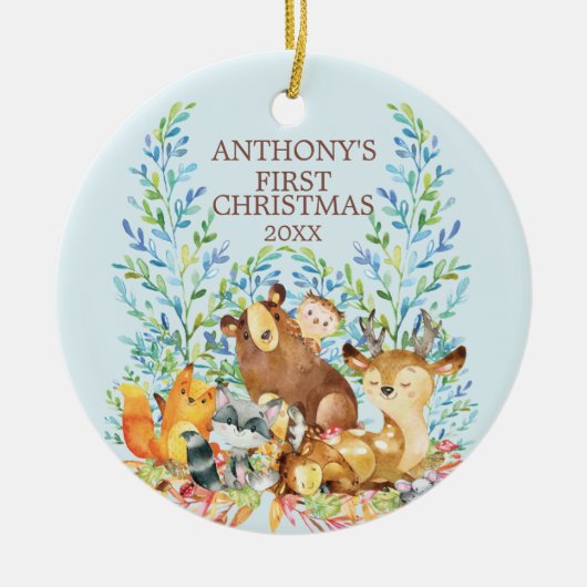 Ornement de Noël pour bébé Animaux de la Forêt (Devant)