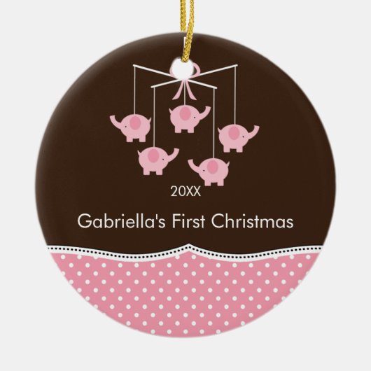 Ornement de Noël pour bébé éléphant mobile (Devant)
