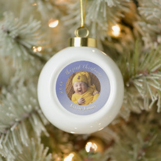 Ornement de Noël pour bébé en paillettes bleu glac