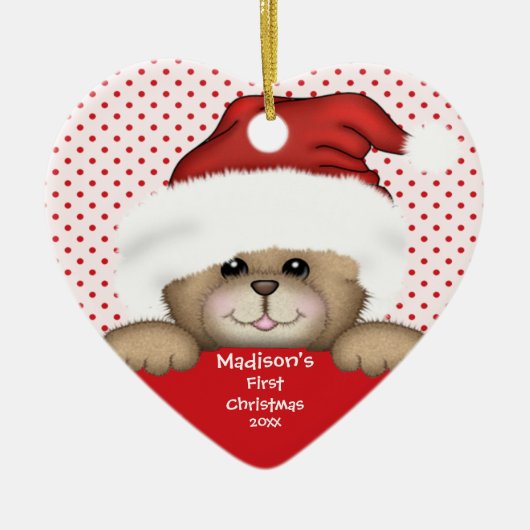 Ornement de Noël pour bébé ours de Noël (Devant)