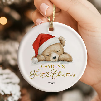 Ornement de Noël pour bébé ours pour son premier N