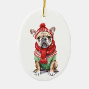 Ornement de Noël pour chien de taureau français -