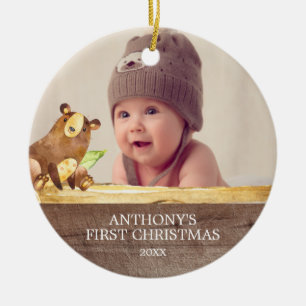 Ornement de Noël pour la 1ère photo de bébé ours m