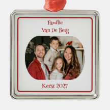 Ornement de Noël pour la famille avec photo et nom