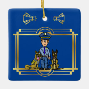 Ornement de Noël pour l'agent de police K-9 Ver. 2