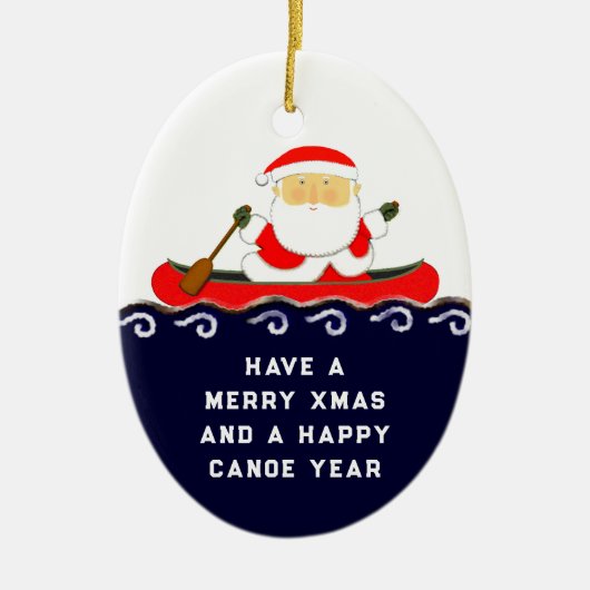 Ornement de Noël pour le camping en canoë (Devant)
