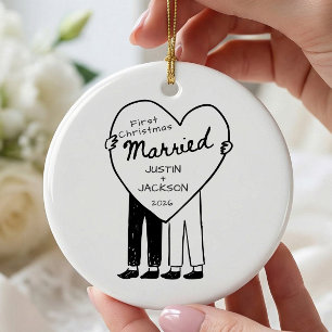 Ornement de Noël pour le premier mariage de M. et