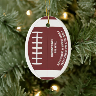 Ornement de Noël pour l'entraîneur de football Équ