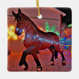 Ornement de Noël pour les chevaux tirés