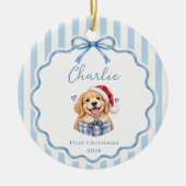 Ornement de Noël pour premier Noël d'animal de com (Devant)